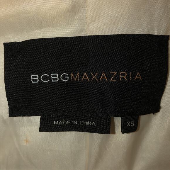 BCBGMaxAzria Cream Puffer Sweater Jacket with knit shawl collar & cuffs size XS - Picture 10 of 12